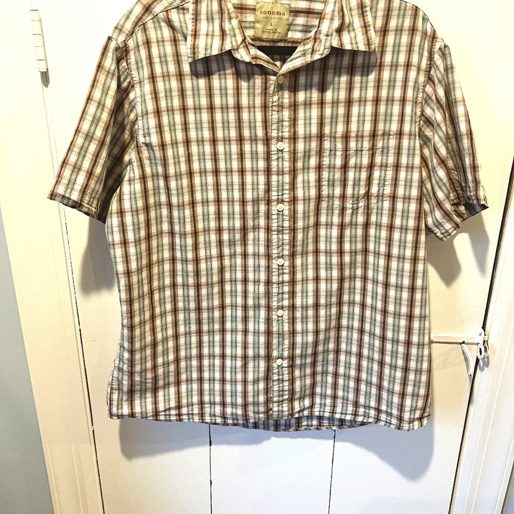 Sonoma Life + Style Men's Plaid Shirt, size L